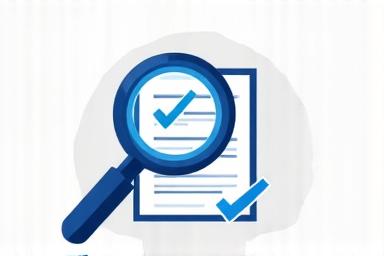 Icône représentant un audit, avec une loupe et un document de checklist