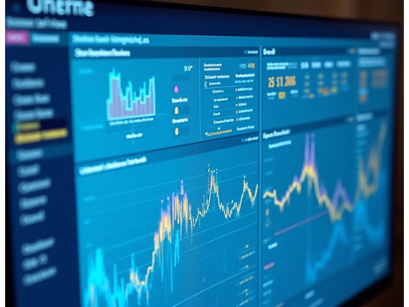 Un tableau de bord analytique d'e-commerce complexe avec divers graphiques (entonnoirs de conversion, cartes de chaleur, graphiques à barres) montrant des données de performance, avec des éléments d'IA superposés pour l'analyse prédictive et les recommandations.