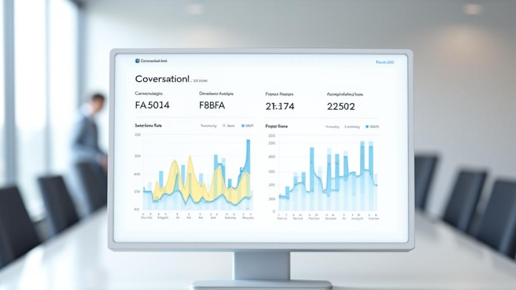 Aperçu d'un tableau de bord d'analyse en temps réel pour l'IA conversationnelle, affichant des graphiques sur le sentiment client, les requêtes fréquentes et les performances du chatbot.